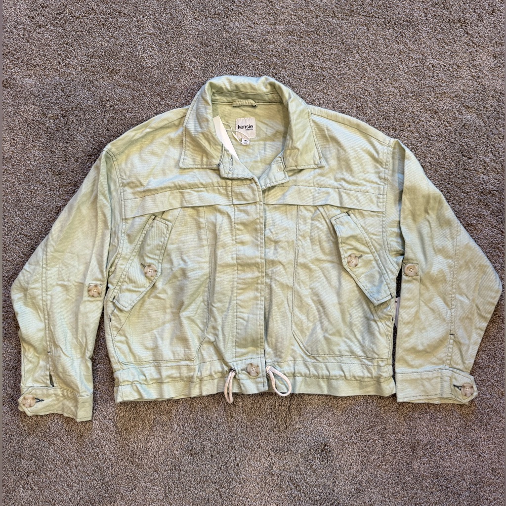 Nwt Kensie Fresh Mint Denim Jacket